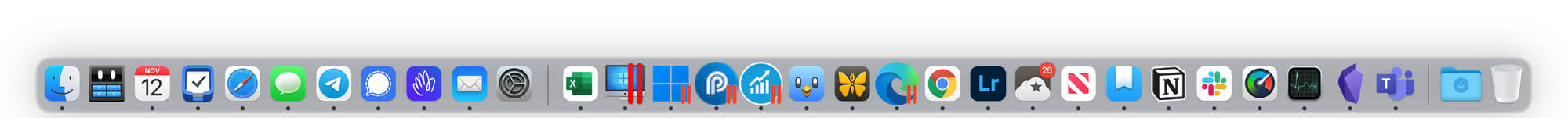 I may not operate with *all* these apps *all the time*, but it's not out of the question to work with 80% of this open at once.